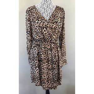 Zara Leopard V-Neck Wrap Dress